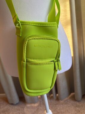 MyTagAlongs Neon Green Crossbody Water Bottle Tote